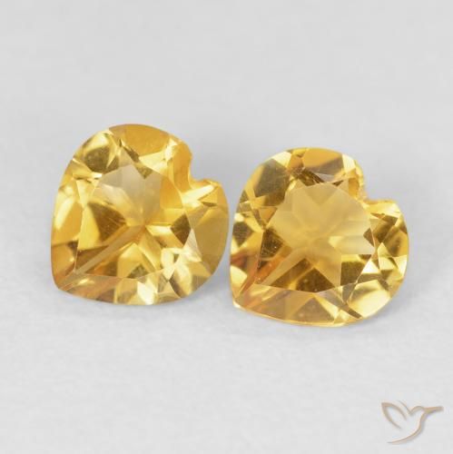 1.14ctw Natural Dorado Citrino, Corazón, VVS-VS