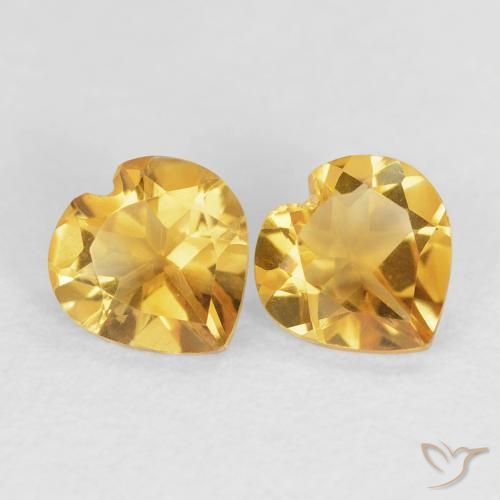 Gemas de Citrino Dorado natural de 1.14 ct, Corazón, VVS-VS