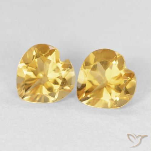 Gemas de Citrino Oro natural de 1.42 ct, Corazón, VVS-VS