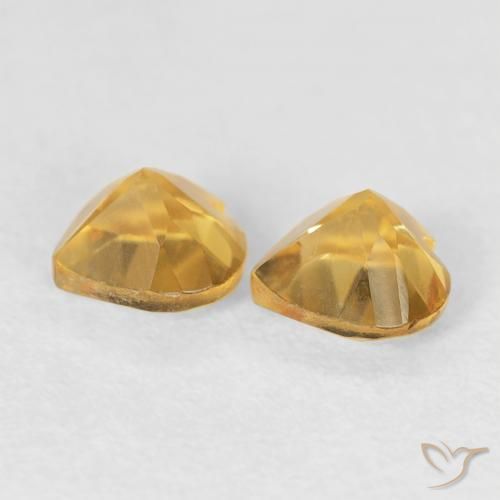 Gemas de Citrino Dorado natural de 0.90 ct, Corazón, VVS-VS