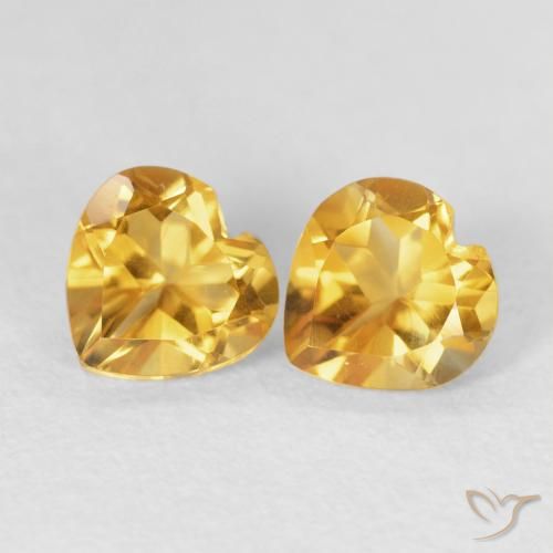 1.48ctw Natural Dorado Citrino, Corazón, VVS-VS