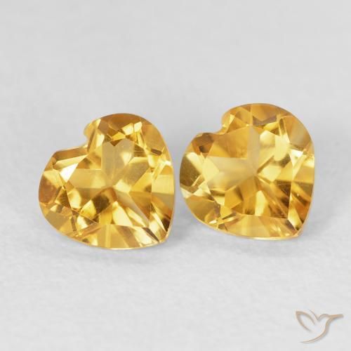 Gemas de Citrino Dorado natural de 1.48 ct, Corazón, VVS-VS
