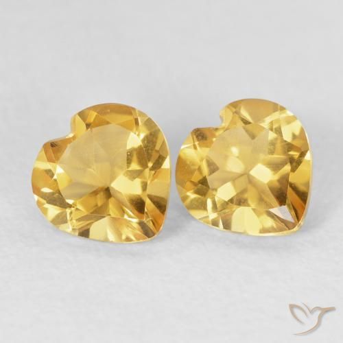 Gemas de Citrino Dorado natural de 1.59 ct, Corazón, VVS-VS
