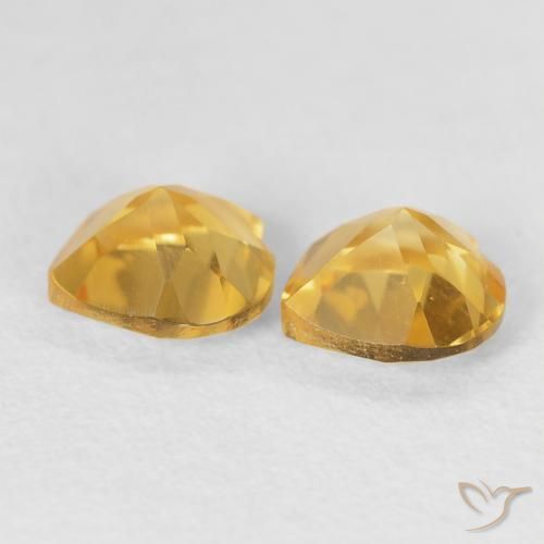 Gemas de Citrino Dorado natural de 1.59 ct, Corazón, VVS-VS