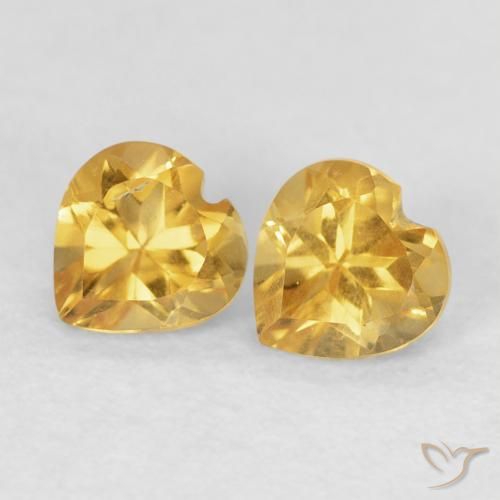 0.88ctw Natural Dorado Citrino, Corazón, VVS-VS