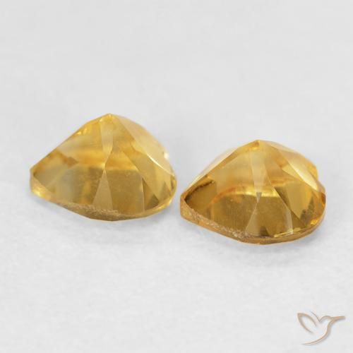 Gemas de Citrino Dorado natural de 0.88 ct, Corazón, VVS-VS