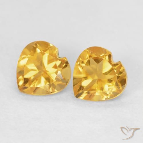 0.90ctw Natural Dorado Citrino, Corazón, VVS-VS
