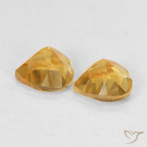 Gemas de Citrino Dorado natural de 0.90 ct, Corazón, VVS-VS