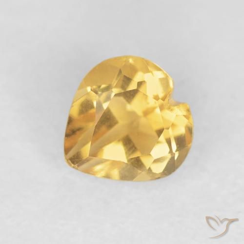 0.48ct Natural Dorado medio Citrino, Corazón, VVS