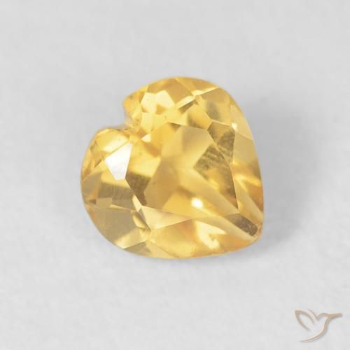 Citrino Dorado medio natural de 0.48 ct, Corazón, VVS