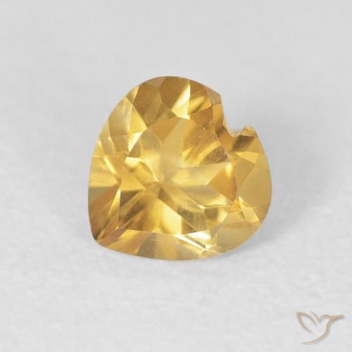 0.72ct Natural Dorado medio Citrino, Corazón, VVS