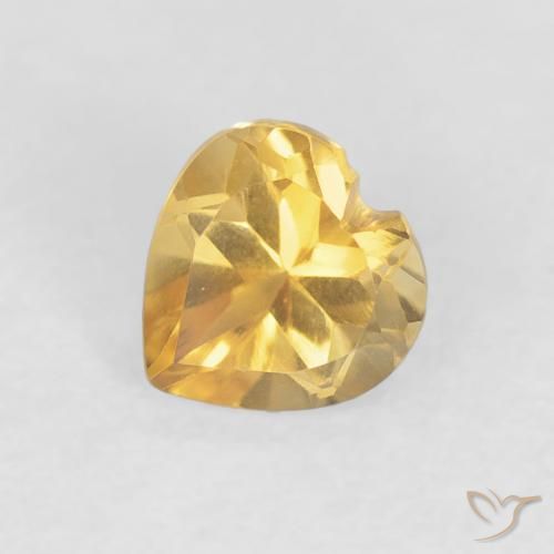 0.45ct Natural Dorado claro Citrino, Corazón, VVS