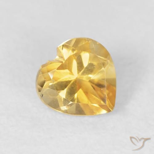 Citrino Dorado claro natural de 0.45 ct, Corazón, VVS