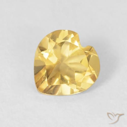 0.55ct Natural Dorado Citrino, Corazón, VVS