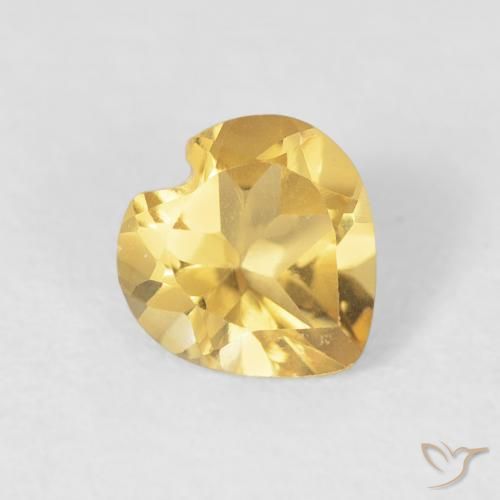 Citrino Dorado natural de 0.55 ct, Corazón, VVS