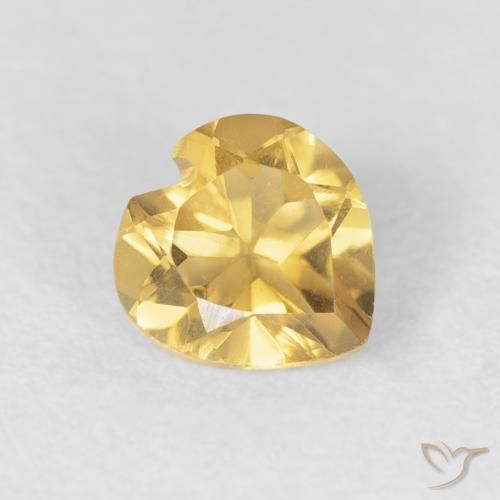 0.67ct Natural Dorado intenso Citrino, Corazón, VVS