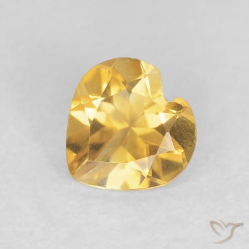 0.60ct Natural Dorado claro Citrino, Corazón, VVS