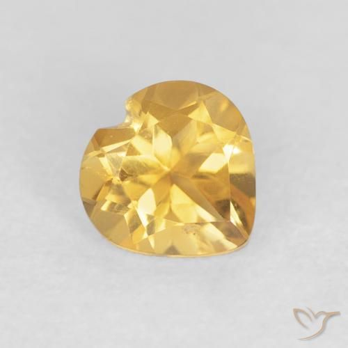 0.73ct Natural Dorado claro Citrino, Corazón, VVS