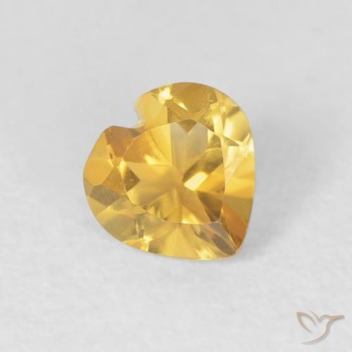 0.64ct Natural Dorado medio Citrino, Corazón, VVS