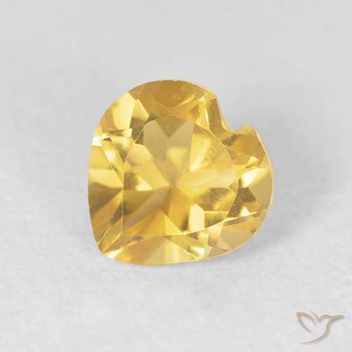 0.81ct Natural Dorado claro Citrino, Corazón, VVS