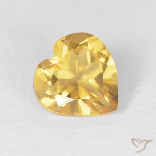 0.66ct Natural Naranja dorado Citrino, Corazón, VVS