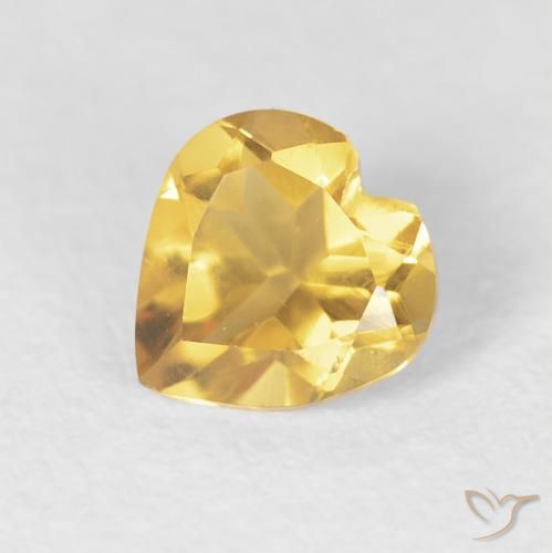 Citrino Naranja dorado natural de 0.66 ct, Corazón, VVS