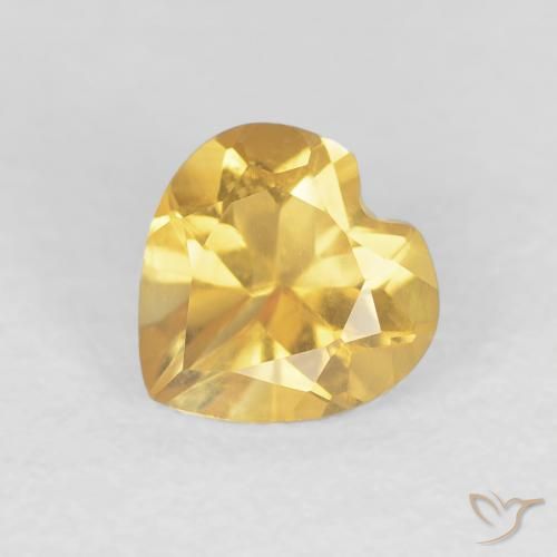 0.73ct Natural Dorado medio Citrino, Corazón, VVS