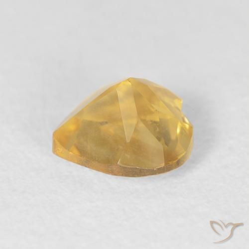 Citrino Dorado medio natural de 0.73 ct, Corazón, VVS