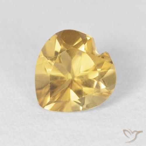 0.71ct Natural Dorado medio Citrino, Corazón, VVS