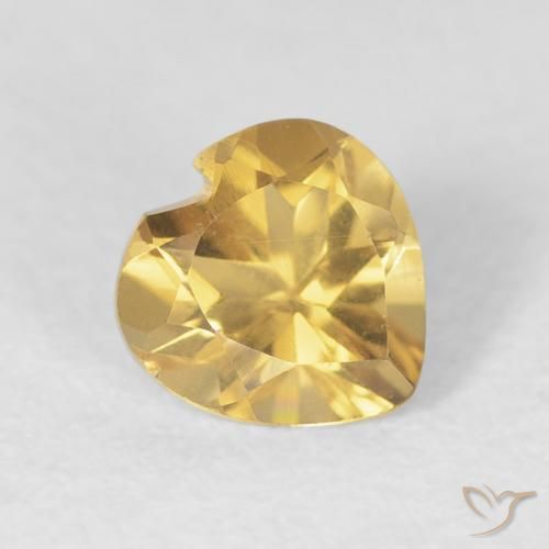 Citrino Dorado medio natural de 0.71 ct, Corazón, VVS