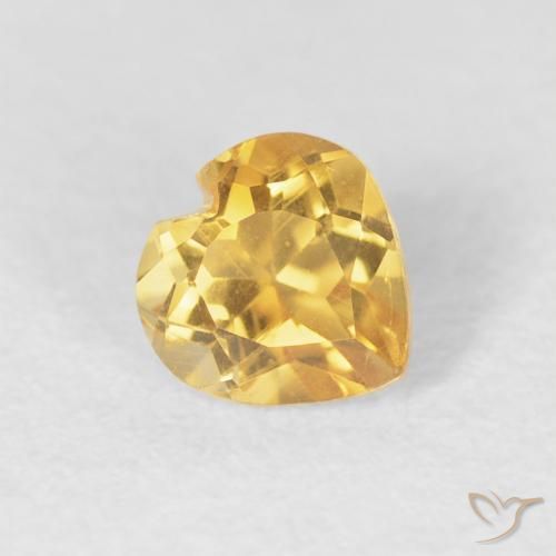 0.51ct Natural Dorado medio Citrino, Corazón, VS