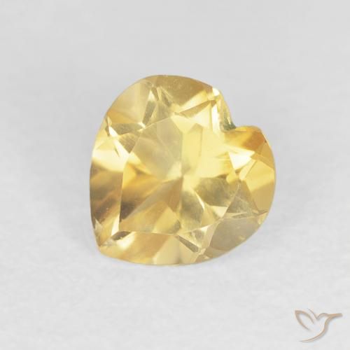 0.74ct Natural Naranja dorado Citrino, Corazón, VS