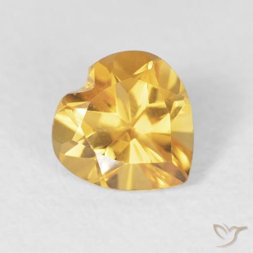0.70ct Natural Dorado medio Citrino, Corazón, VVS