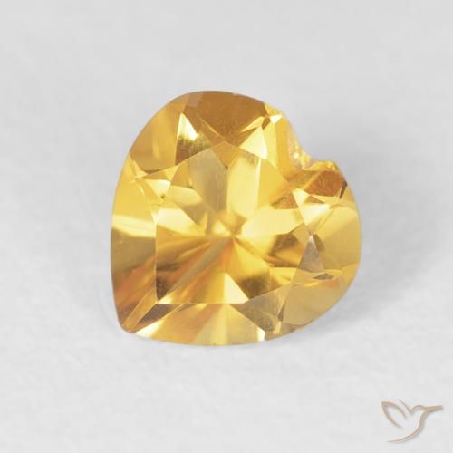 Citrino Dorado medio natural de 0.70 ct, Corazón, VVS
