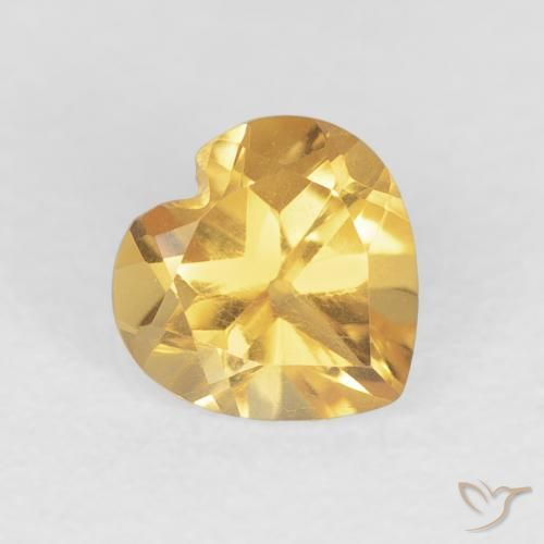 0.71ct Natural Dorado medio Citrino, Corazón, VS