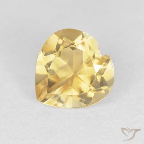 0.75ct Natural Dorado medio Citrino, Corazón, VVS