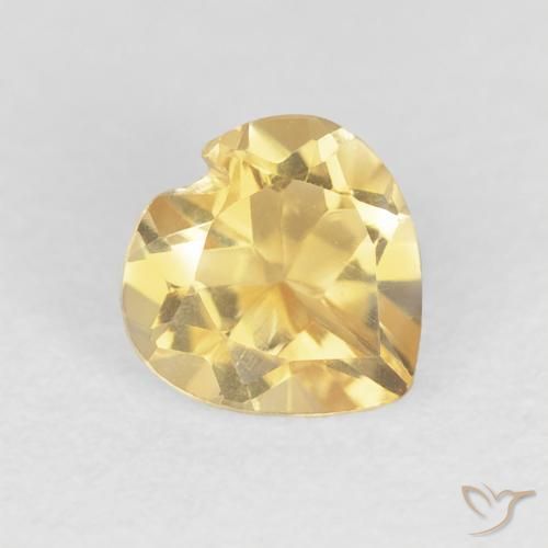 Citrino Dorado medio natural de 0.75 ct, Corazón, VVS