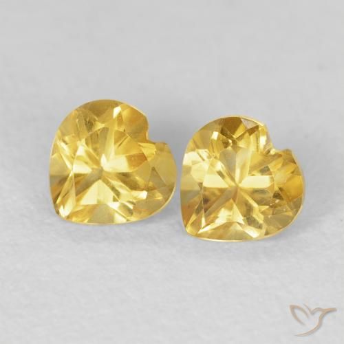 0.96ctw Natural Naranja dorado Citrino, Corazón, VVS-VS