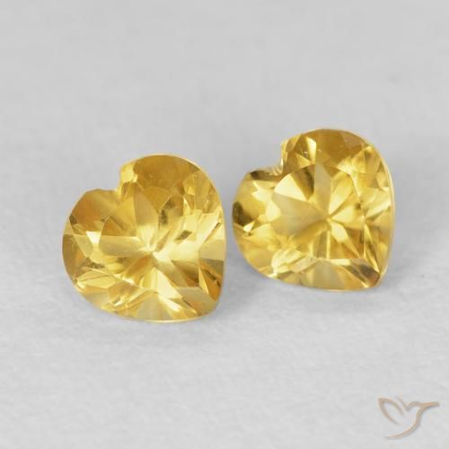 Gemas de Citrino Naranja dorado natural de 0.96 ct, Corazón, VVS-VS