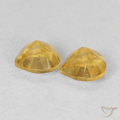 Gemas de Citrino Naranja dorado natural de 0.96 ct, Corazón, VVS-VS