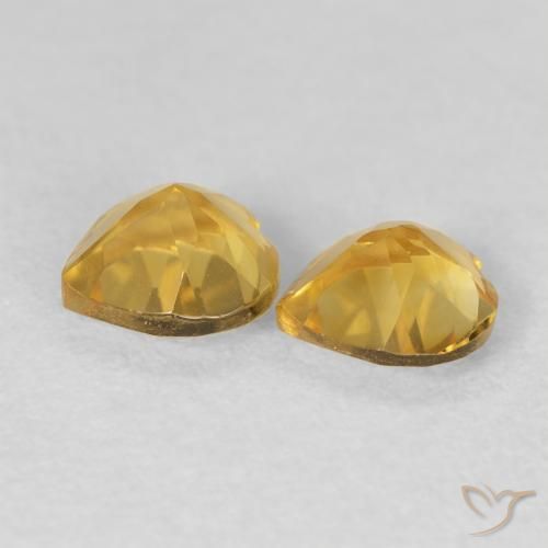 Gemas de Citrino Dorado natural de 1.37 ct, Corazón, VVS-VS