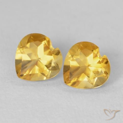 1.55ctw Natural Dorado intenso Citrino, Corazón, VVS-VS