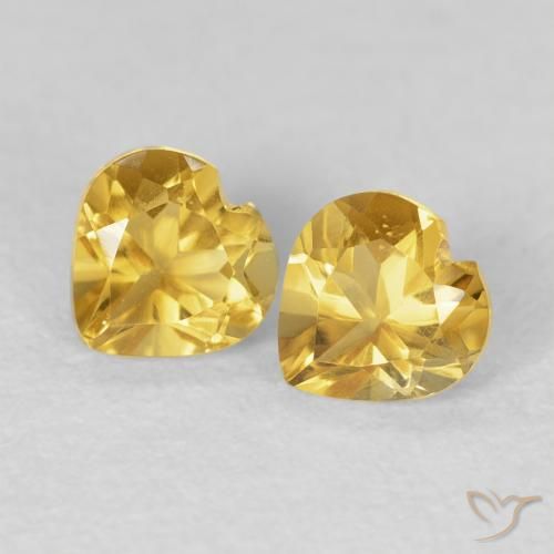 0.94ctw Natural Dorado Citrino, Corazón, VVS-VS