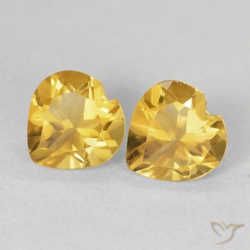 1.47ctw Natural Dorado intenso Citrino, Corazón, VVS-VS