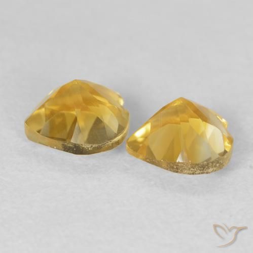 Gemas de Citrino Dorado intenso natural de 1.47 ct, Corazón, VVS-VS