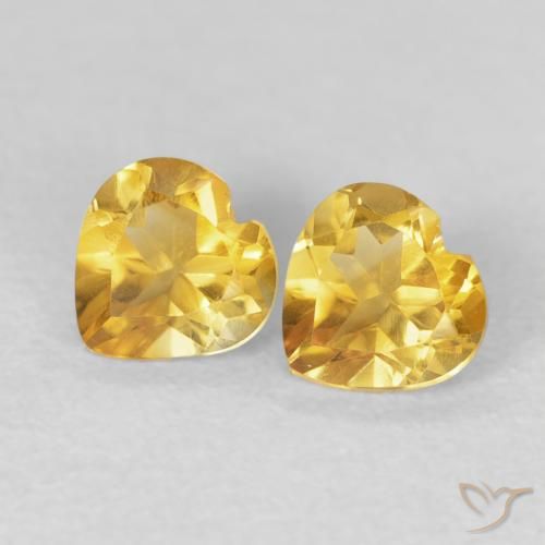 0.88ctw Natural Dorado Citrino, Corazón, VVS-VS