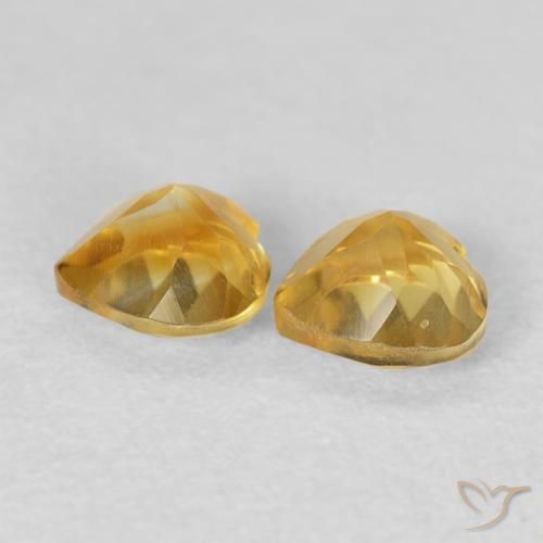 Gemas de Citrino Dorado natural de 0.88 ct, Corazón, VVS-VS