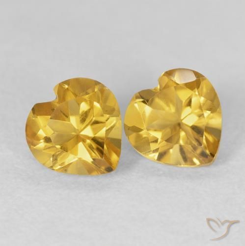1.52ctw Natural Dorado intenso Citrino, Corazón, VVS-VS