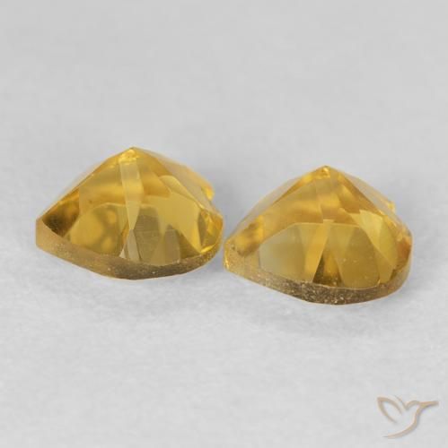 Gemas de Citrino Dorado intenso natural de 1.52 ct, Corazón, VVS-VS