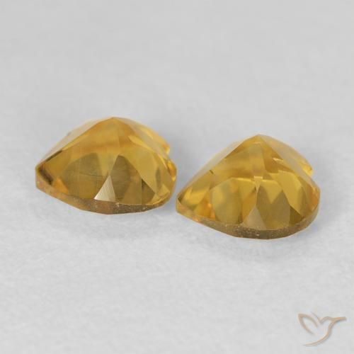 Gemas de Citrino Dorado medio natural de 1.42 ct, Corazón, VVS-VS